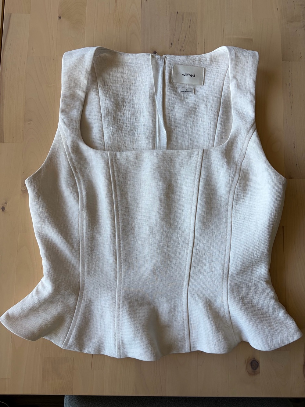 Wilfred Cream Square-Neck Peplum Tank